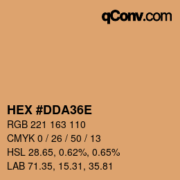 カラーコード: HEX #DDA36E | qconv.com