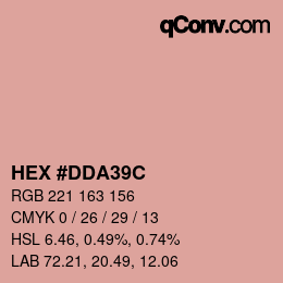 Color code: HEX #DDA39C | qconv.com