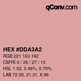 カラーコード: HEX #DDA3A2 | qconv.com