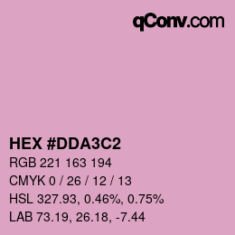 Color code: HEX #DDA3C2 | qconv.com