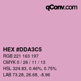 Color code: HEX #DDA3C5 | qconv.com
