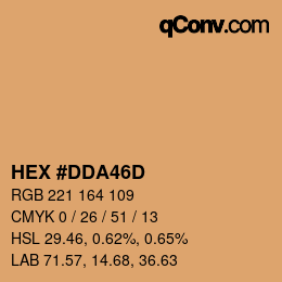 Color code: HEX #DDA46D | qconv.com