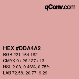 颜色代码: HEX #DDA4A2 | qconv.com