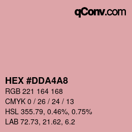 カラーコード: HEX #DDA4A8 | qconv.com
