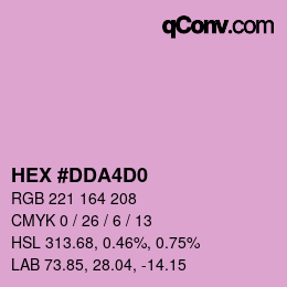 カラーコード: HEX #DDA4D0 | qconv.com