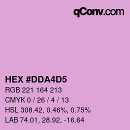 カラーコード: HEX #DDA4D5 | qconv.com