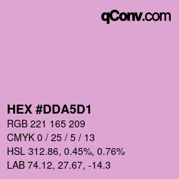 カラーコード: HEX #DDA5D1 | qconv.com