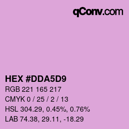 Color code: HEX #DDA5D9 | qconv.com