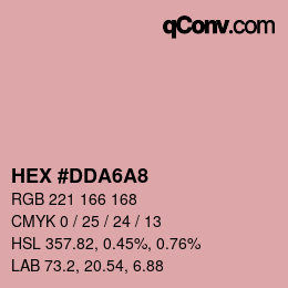 Color code: HEX #DDA6A8 | qconv.com