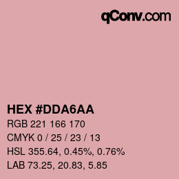 カラーコード: HEX #DDA6AA | qconv.com