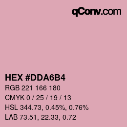 Color code: HEX #DDA6B4 | qconv.com