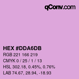 カラーコード: HEX #DDA6DB | qconv.com