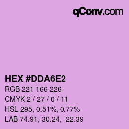 颜色代码: HEX #DDA6E2 | qconv.com