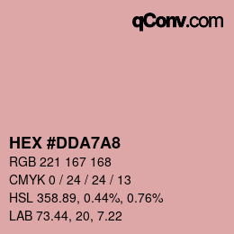颜色代码: HEX #DDA7A8 | qconv.com
