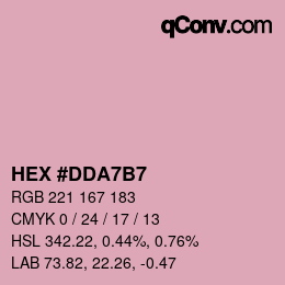 颜色代码: HEX #DDA7B7 | qconv.com