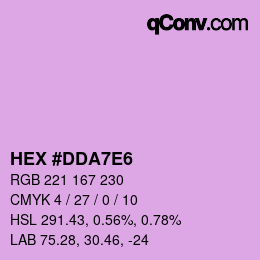 Farbcode: HEX #DDA7E6 | qconv.com