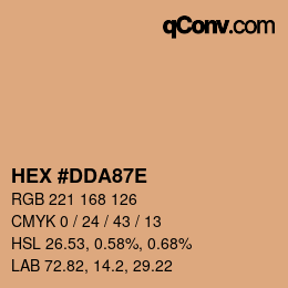 Color code: HEX #DDA87E | qconv.com