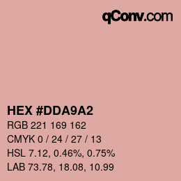 颜色代码: HEX #DDA9A2 | qconv.com