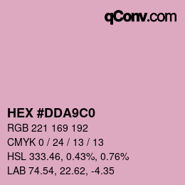 Color code: HEX #DDA9C0 | qconv.com