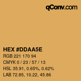 カラーコード: HEX #DDAA5E | qconv.com
