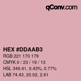 Color code: HEX #DDAAB3 | qconv.com