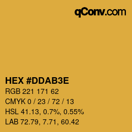 Color code: HEX #DDAB3E | qconv.com