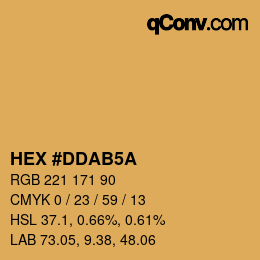 颜色代码: HEX #DDAB5A | qconv.com