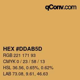 Color code: HEX #DDAB5D | qconv.com