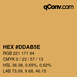 カラーコード: HEX #DDAB5E | qconv.com