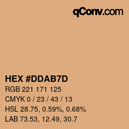 Color code: HEX #DDAB7D | qconv.com