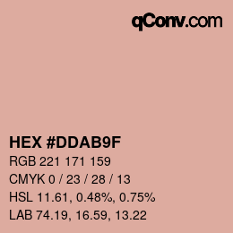 カラーコード: HEX #DDAB9F | qconv.com
