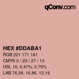 カラーコード: HEX #DDABA1 | qconv.com