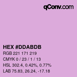 カラーコード: HEX #DDABDB | qconv.com