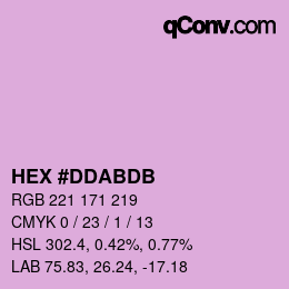 Color code: HEX #DDABDB | qconv.com