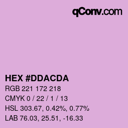 颜色代码: HEX #DDACDA | qconv.com