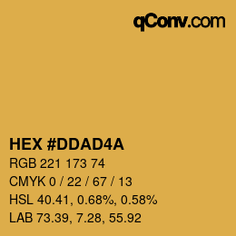 Color code: HEX #DDAD4A | qconv.com