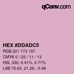 カラーコード: HEX #DDADC5 | qconv.com