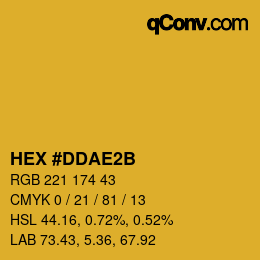 Color code: HEX #DDAE2B | qconv.com