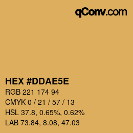 Color code: HEX #DDAE5E | qconv.com