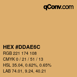 Color code: HEX #DDAE6C | qconv.com