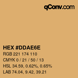 カラーコード: HEX #DDAE6E | qconv.com