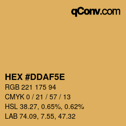 Code couleur: HEX #DDAF5E | qconv.com