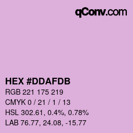 カラーコード: HEX #DDAFDB | qconv.com