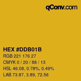 カラーコード: HEX #DDB01B | qconv.com