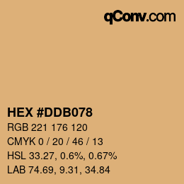 カラーコード: HEX #DDB078 | qconv.com