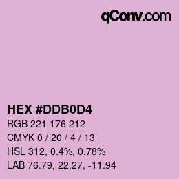 カラーコード: HEX #DDB0D4 | qconv.com