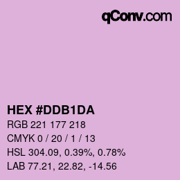 颜色代码: HEX #DDB1DA | qconv.com