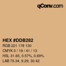 カラーコード: HEX #DDB282 | qconv.com