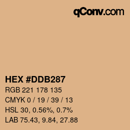 Color code: HEX #DDB287 | qconv.com