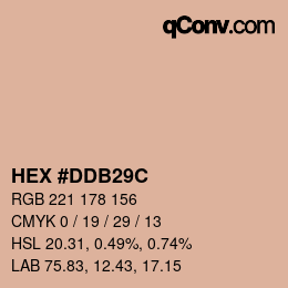 Color code: HEX #DDB29C | qconv.com